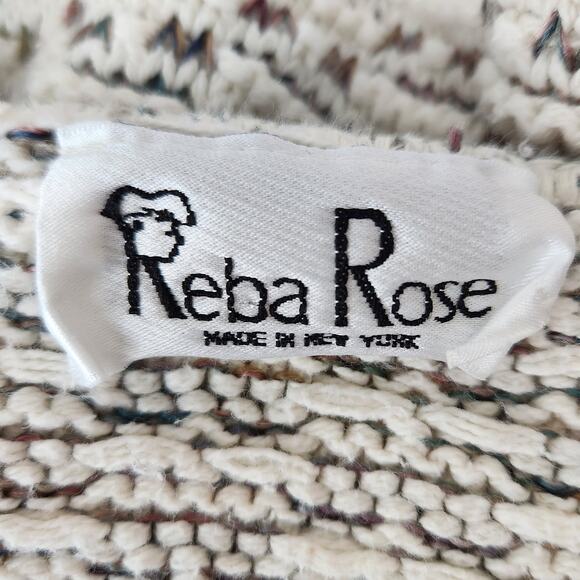 SALE Vintage 90s Reba Rose Woven Thick Knit Sweater Pull Over Long Sleeves Small - Picture 3 of 6